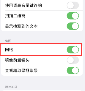 察隅苹果手机维修网点分享iPhone如何开启九宫格构图功能 