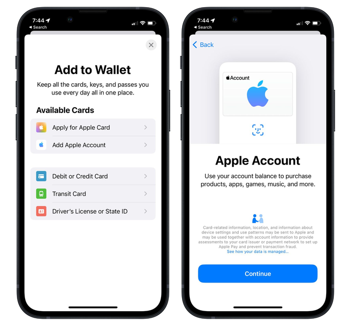 察隅苹果手机维修分享iOS 15.5钱包App如何添加 Apple 账户 